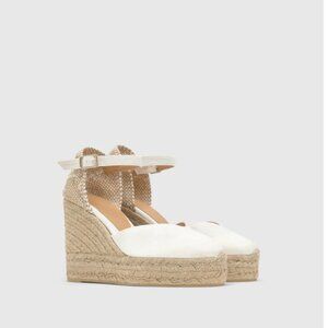 Castaner Chiarita Canvas Tall Espadrille Wedge sz 39